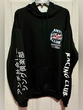 Laundry by Design Black Hoodie with White & Red Logo Accents